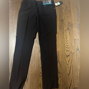 Black pants - stretch and tapered - slit at bottom